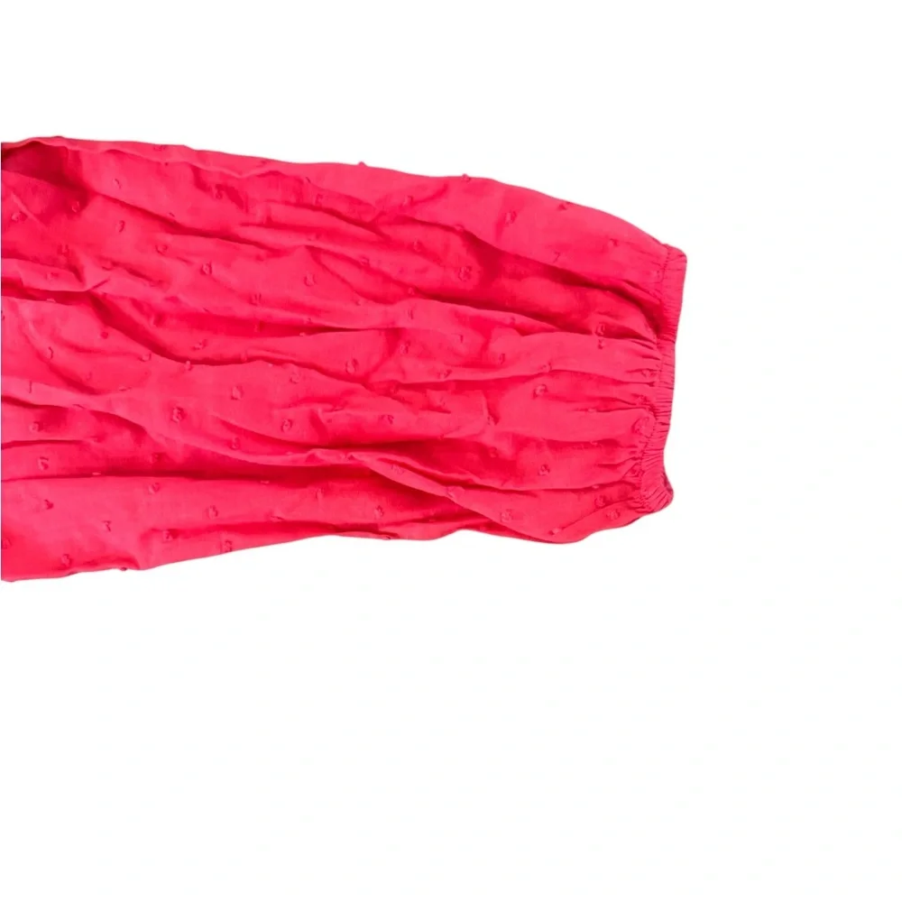 NEW Farm Rio Colorblock Boho Wrap Blouse Women's XL Pink & Red Swiss Dot Top NWT